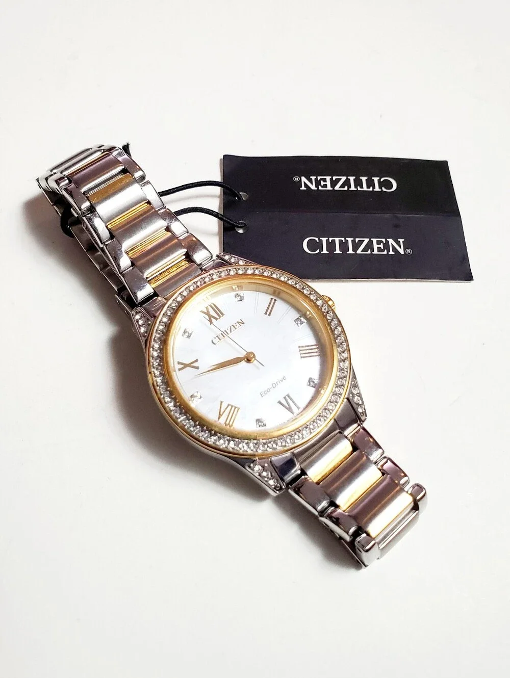 Citizen Women's Eco-Drive Silhouette Stainless Steel Two-tone Crystal 34mm Watch